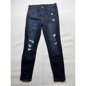 NWT Vervet Women's Distressed Ankle Skinny Fit Blue Jeans - Sz 29 (30x27)*